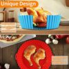 3-Pack Air Fryer Silicone Pot, 8 Inch Air Fryer Basket, Food Grade Air Fryer Accessories, Reusable Air Fryer Liner, Replacement of Parchment Line