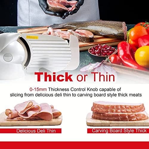 Kitchener Meat Deli Cheese Food Slicer 7.5" inch Professional Stainless Steel Blade Electric Heavy Duty Gear Driven 230V 150Watt 50Hz