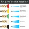 Triclicks High Pressure Power Washer Gun Spray Gun Garden Watering Sprayer + 18.5" Extension Wand + 5 Connect Nozzles + 10m Water Hose, Pressure