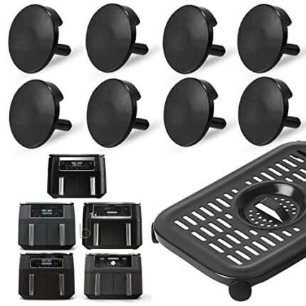 Air Fryer Rubber Bumpers for Ninja Foodi Airy Fryer, 8 PCS Food Grade Air Fryer Replacement Parts Silicone Feet Tabs Tips Accessories for Ninja F