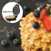 Black Round Mini Waffle Maker: YOYIAG Waffle Iron Machine with Silicone Clip Black Round Mini Waffle Maker Breakfast Machine, Non-Stick Waffle Ma