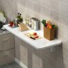 Wall-mounted Folding Table For Kitchen, Computer Workstations for Home Office Work, Foldable Wall Table, Floating Laptop Desk Fold-Down PC Table