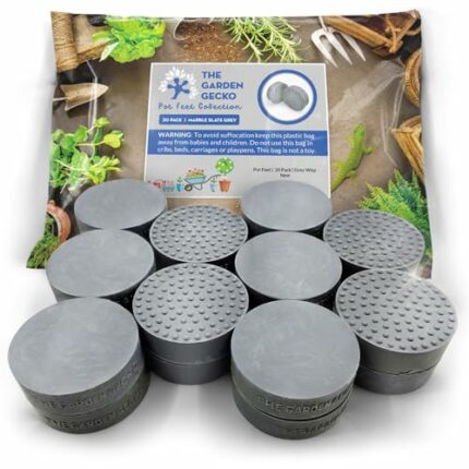 The Garden Gecko Invisible Pot feet for outdoor plant pots and flowers solid rubber pot risers with enhanced non-slip surface grip | 20 PACK | GR