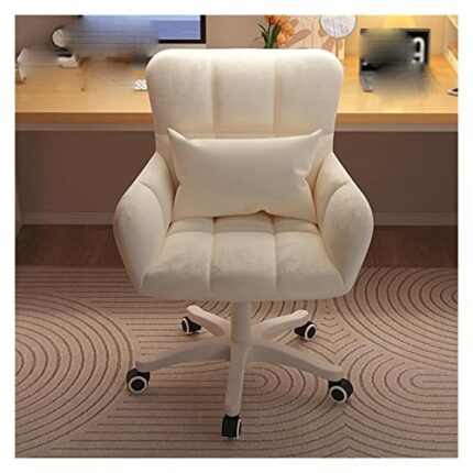 SDFGH Ropin Pink Makeup Chair Wheels Desk and Chair Personal Armchair Dormitory Home Apartment Furniture