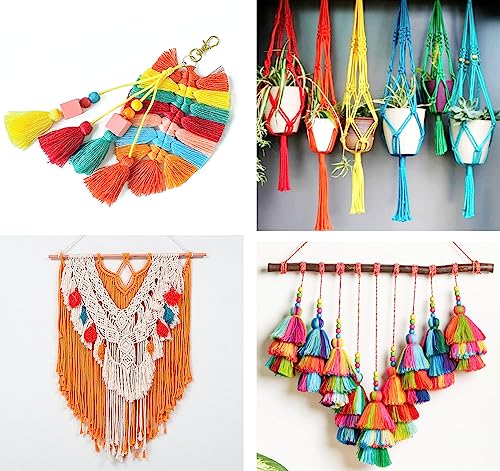 ilauke 3 Roll Macrame Cord 3mm x 100m, Macrame Rope Natural Gardening Twine, Cotton Rope Craft String for Projects, Wall Hanging, Plant Hangers,