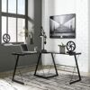 SIGNATURE DESIGN BY ASHLEY Home Office Computer Desk, Metal, Black & Silver, W x 51" D x 27" H
