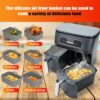 2 Pack Air Fryer Silicone Pots, Reusable Rectangle Food Grade Replacement Silicone Air Fryer Bowl Liner Basket Accessories for Ninja DZ201 DZ401