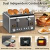 SEEDEEM 4 Slice Toaster, Stainless Steel Bread Toaster with LCD Display, 7 Shade Settings, Extra Wide Slots with Cancel/Bagel/Defrost/Reheat Func