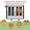 Toaster 4 Slices, Cusimax Stainless Steel Toaster with 4 Extra-Wide Bread Slots and 6 Variable Browning Shade Controls, Featuring with Defrost, R