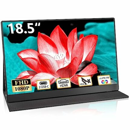 COOLHOOD Portable Monitor, 18.5 Inch Large Portable Gaming Screen, FHD 100% SRGB IPS Display, VESA Support, Second Screen for Laptop Phone Xbox P