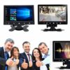 TOPRUI CCTV Monitor 7 Inch Small HDMI Monitor with VGA AV Port Raspberry pi 3 Display Screen Monitor, Tiny LCD Monitor- IPS 1024x600 -Build in Sp