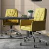 WALNUT Fabric Computer Chair Home Simple Modern Swivel Chair European Seat Leisure Lift Office Chair Study Chair (Color : Yellow)