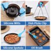 12 PCS Dual Air Fryer Accessories Including Pizza Pan,Stainless Steel Holder & Skewer Rack,Egg Bites Mold,Food Tong,etc.for Ninja Foodi AF300UK,A