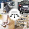 WKWKER Roller Seat PU Leather Low Round Rolling Stool Small Stool with Universal Swivel Caster Wheels for Home Office Garage Shop Fitness Sport,H