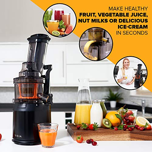 Powerful Masticating Juicer for Whole Fruits and Vegetables, Fresh Healthy Juice, Sorbet, Ice Cream, Wide Mouth 75mm Feeding Chute, BPA Free, 240