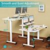WOKA 55 x 28 Inch Electric Standing Desk with Wheels, Height Adjustable Stand up Desk with a Monitor Stand Riser, Standing Computer Desk with Mem