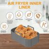 2Pcs Silicone Air Fryer Liners for Ninja Dual Air Fryer, Reusable Silicone Air Fryer Basket Air Fryers Accessories Heat Resistant Silicone Airfry