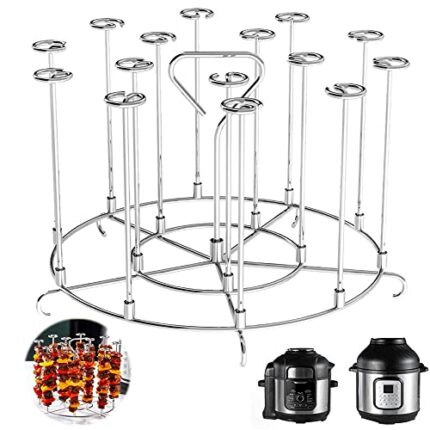 Foreverup Skewer Stand, Grills Dehydration Racks Stainless Steel Skewer Kebab Stand Compatible with Ninja Foodi 8 Quart & Instant Pot 8 Quart Hot