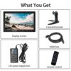 10.1 Inch Small Monitor, Raspberry Pi Monitor Built-in Speakers, Mini Monitor 1280 x 800, HDMI Monitor 60 Hz, 3ms, IPS Screen Display w/Remote Co