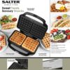 Salter EK2249 Waffle Maker – Deep Fill Wall Iron Machine with XL Non-Stick Cooking Plates, Belgian & American Waffles, Square Homemade Breakfast/