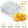 SBUENAM 3 PCS Air Fryer Rack,8 Inch Air Fryer Rack Square,Tower Stackable Square Air Fryer Accessories5.5l,304 Stainless Steel Multi-Layer Dehydr