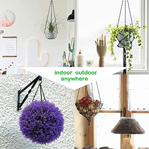 HH-LIFE 4pcs Black Heavy Duty Hanging Basket Chains 3 Point 16" (41cm) Metal Replacement Chain For Hanging Basket Bird Feeder Flower pots and Orn