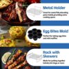 12 PCS Dual Air Fryer Accessories Including Pizza Pan,Stainless Steel Holder & Skewer Rack,Egg Bites Mold,Food Tong,etc.for Ninja Foodi AF300UK,A