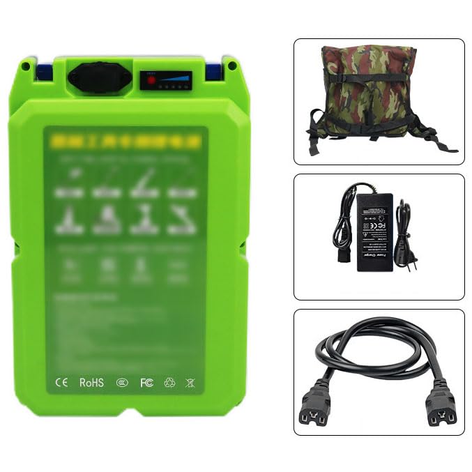 FARUTA 24V/ 36V/ 48V Electric Lawn Mower Lithium Battery Tea Harvester Hedge Machine Garden Tools Battery with Charger + Battery Display,24V,12Ah
