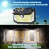 WELALO Solar Security Lights, 188 LED Solar Motion Sensor Lights, IP65 Waterproof Solar Lights Outdoor Garden, 3 Modes PIR Solar Powered Wall Lig