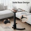 JOY worker Foldable Mobile Standing Desk, Pneumatic Height Adjustable Sit Stand Desk, 90° Tiltable Rolling Portable Laptop Desk with Wheels Non-S