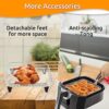 3-Layer Square Air Fryer Rack Including 4 Heighten Feet and Clip,Square Air Fryer Accessories,Compatible with Ninja Speedi COSORI 5.5L Instant Vo