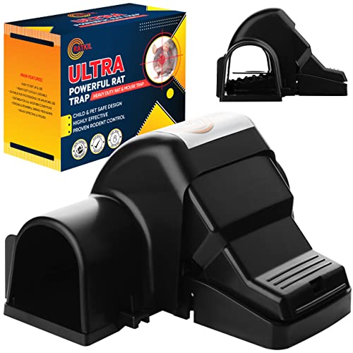 Ratkil Ultra Powerful Rat Trap - Large, Heavy Duty Trap That Kills Instantly | Professional Quality Rat Killer & Mouse Trap for Indoors & Outdoor