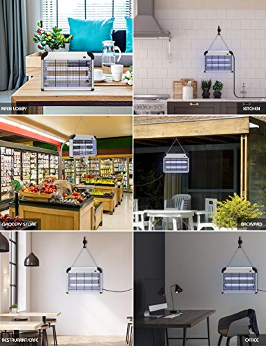 DJROLL Fly Insect Killer Electric Fly Trap Zapper 20W Electronic Indoor Bug Zapper Mosquito Killer for Home Garden Commercial Use