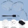 Aohcae Air Fryer Rack, 304 Stainless Air Fryer Shelf with 4 Skewers and Brush,Air Fryer Rack Compatible with Ninja Tower Dual AF300UK AF400UK Air