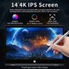 UDKED 14''4K 2-in-1 Laptop 2023 Windows 11 Touch Screen PC Intel N95 （up to 3.4GHz） Notebook PC 12G RAM DDR5 NVMe SSD 360°Open and Close with Sty