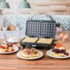 Salter EK2249 Waffle Maker – Deep Fill Wall Iron Machine with XL Non-Stick Cooking Plates, Belgian & American Waffles, Square Homemade Breakfast/