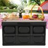 Alomejor 30L Foldable storage box,Multifunctional Car folding box Waterproof Storage Box with Wooden Panel for Outdoor(Black) Camping storage