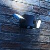 Auraglow Outdoor Wireless Battery Operated LED Motion Activated PIR Sensor Spotlight Twin Security Light