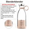 Slenderblender Portable Fruity Bullet Blender | Personal Blender Bottle with 4 Stainless Sharp Blades | A Blend of Luxury and Utility (Pink)