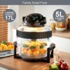Quest 43850 Multi-Function Halogen Oven / Healthy Air Fryer / 17L Capacity with 5L Extender Ring / 60 Minute Timer / Self-Cleaning Function / 125