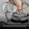 Tower T10074GRY Ash Rapid Boil Pyramid Kettle with Easy Open Lid, Removable Filter, 1.7L, 3KW, Grey and Chrome