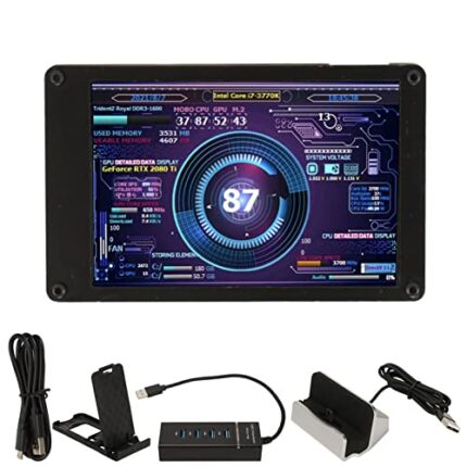 3.5 Inch Computer Temp Monitor, AIDA64 PC CPU RAM Data Monitor, PC Sensor Panel Display, Theme Editor IPS USB Mini Screen for PC ARGB Computer Ca