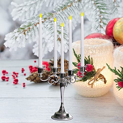 LACGO 25 cm Long LED Flameless Taper Candle Battery Operated Flickering Taper Candle Electric Long Candle Stick for Home, Restaurant, Wedding, Di