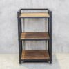 HANS CAO Industrial 3-Shelf Printer Stand, Rustic Printer Cart with Wheels, Large Printer Desk Cart with Storage Shelves, Office Organizer for Ho