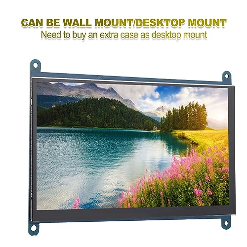 Bewinner 7 Inch HDMI LCD HD Touch Screen, 1024x600 Capacitive Monitor for Raspberry Pi, 5 Touch Points Professional Monitor for Raspberry Pi 3/2/
