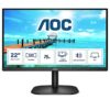 AOC 22B2H - 22 inch FHD Monitor, 75Hz, VA, 7ms Frameless design, Tilt, lowBlue Mode, Flicker Free (1920 x 1080 @ 75Hz, HDMI/VGA)