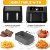 2Pcs Silicone Air Fryer Liners for Ninja Dual Air Fryer, Reusable Silicone Air Fryer Basket Air Fryers Accessories Heat Resistant Silicone Airfry