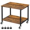 Pinter Rolling Cart 2 Tier Mobile Printer Stand Under Desk Storage Cart Industrial Printer Table with Wheels for Fax Machine, Copier, Scanner in