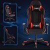 YINYUAN Game Chair Human Engineering Computer Chair With Pillow Waist Support Suitable For Office Home Bag Game White Red (Color : White)