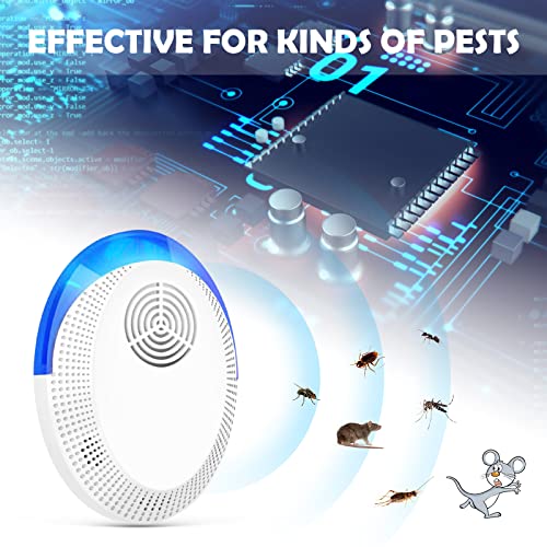 Indoor Ultrasonic Repellent Indoor Pest Controller, , 4Pack Mouse Mosquito Cockroach Insect Repellent, Suitable for Room Indoor Outdoor Warehouse